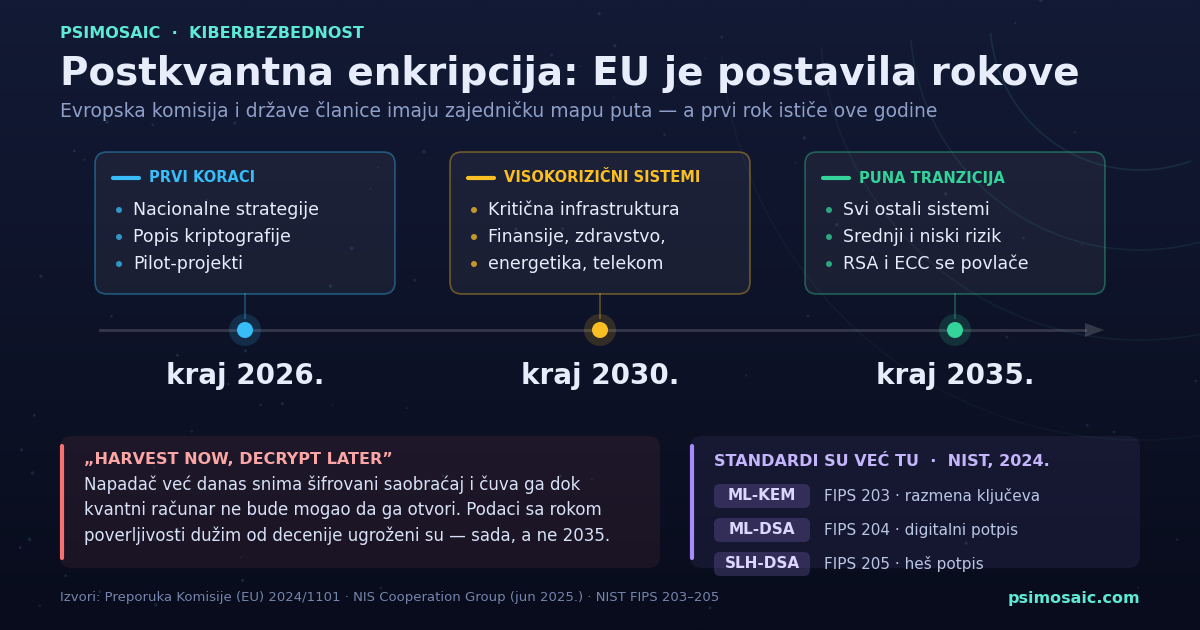 Postkvantna enkripcija: Evropa je postavila rokove, a prvi ističe ove godine